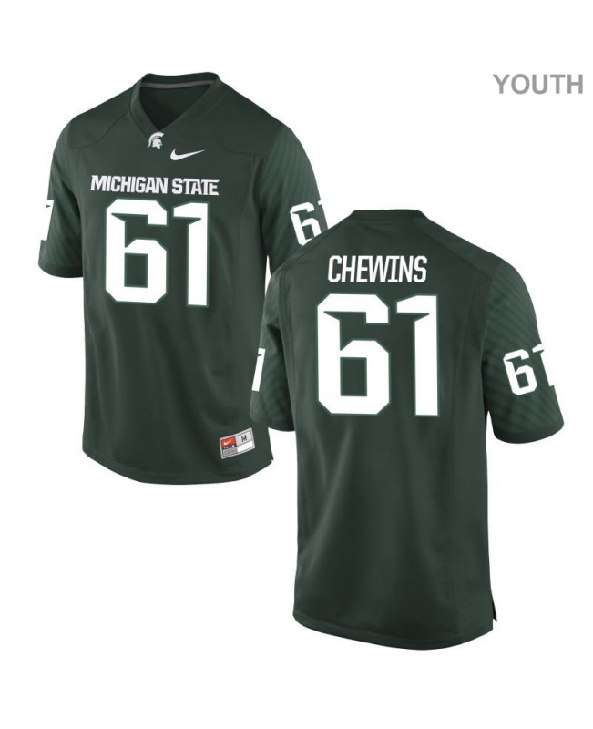 Youth Michigan State Spartans #61 Cole Chewins NCAA Nike Authentic Green College Stitched Football Jersey VV41F35KB
